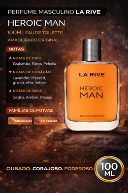 Perfume Masculino La Rive Heroic Man 100ml Eau de Toilette Amadeirado Original